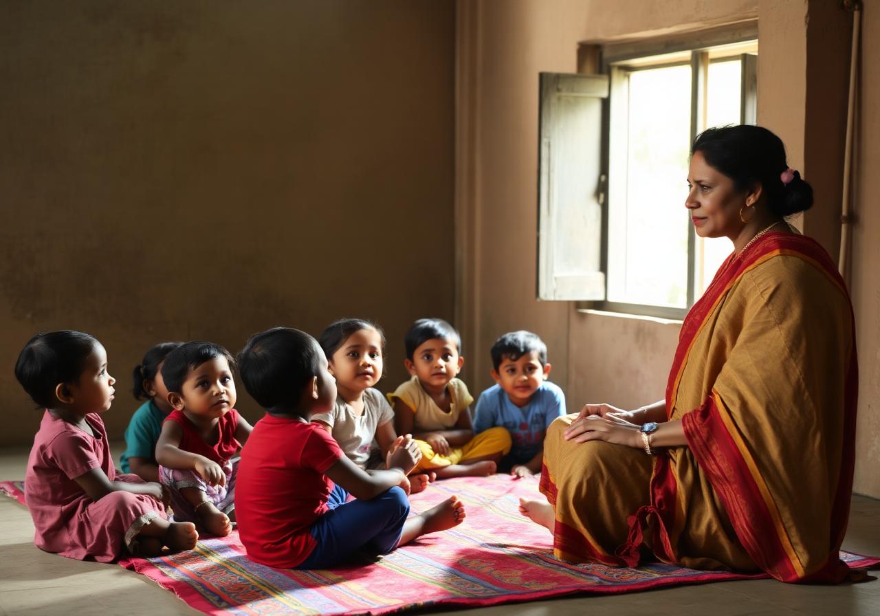 শিক্ষিকা ও শিশু